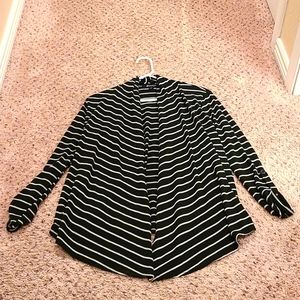 Black striped cardigan